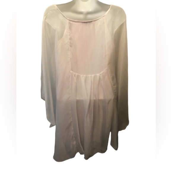 The Pyramid Collection Morning Dew Chiffon Batwing Tunic Sheer L/XL Fairycore - Picture 3 of 9